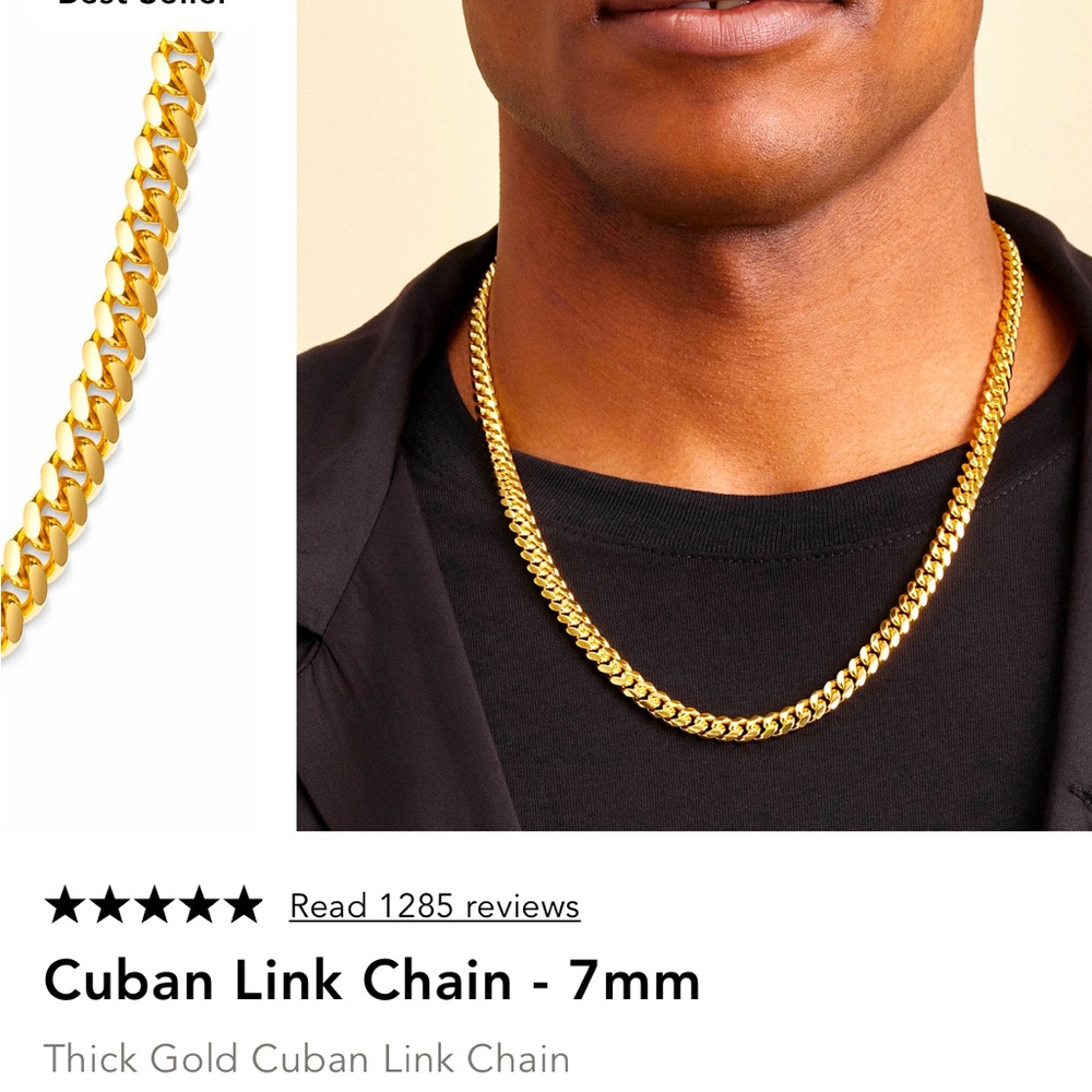 Jaxxon 7mm Cuban Link Chain 20” long necklace
